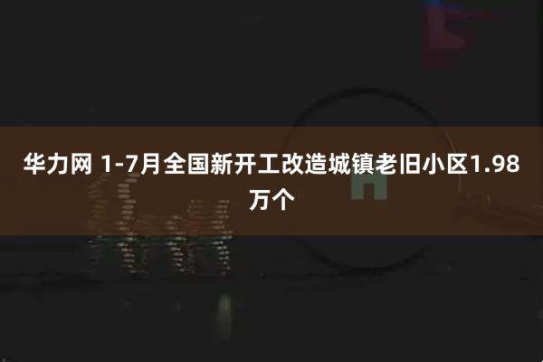 华力网 1-7月全国新开工改造城镇老旧小区1.98万个